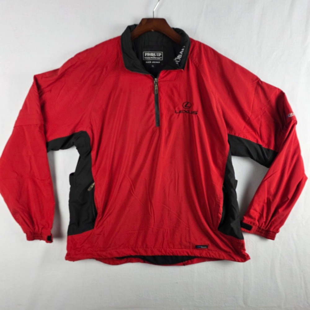 Proquip Lexus Golf in Dubai Rain Jacket Mens XL Red Quarter Zip Windbreaker